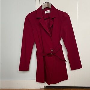 Pinkyotto Red Blazer Romper with Belt